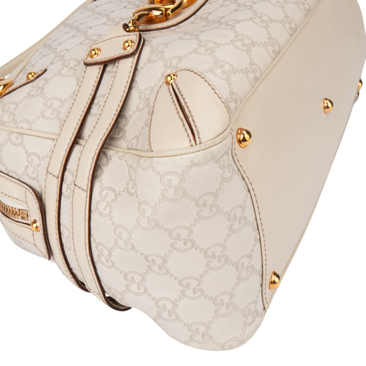 Gucci GG Leather Monogram Horsebit Handbag