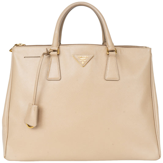 Prada Beige Saffiano Leather Galleria Handbag