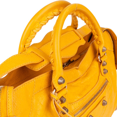 Balenciaga Yellow Leather City Handbag