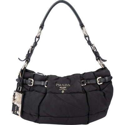 Prada Black Nylon Puffer Shoulder Bag