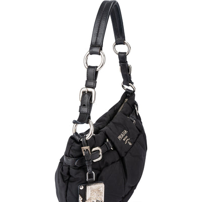 Prada Black Nylon Puffer Shoulder Bag