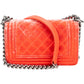 Chanel Quilted Velvet Boy Single Flap Crossbody Bag