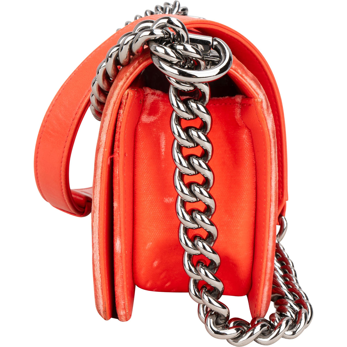 Chanel Quilted Velvet Boy Single Flap Crossbody Bag