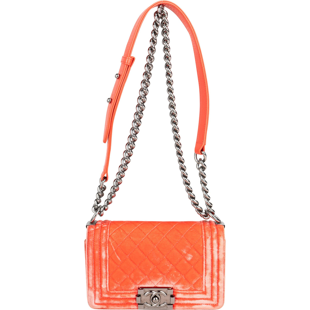 Chanel Quilted Velvet Boy Single Flap Crossbody Bag