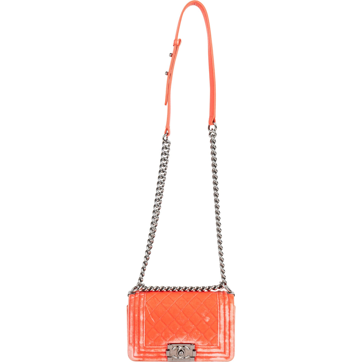 Chanel Quilted Velvet Boy Single Flap Crossbody Bag