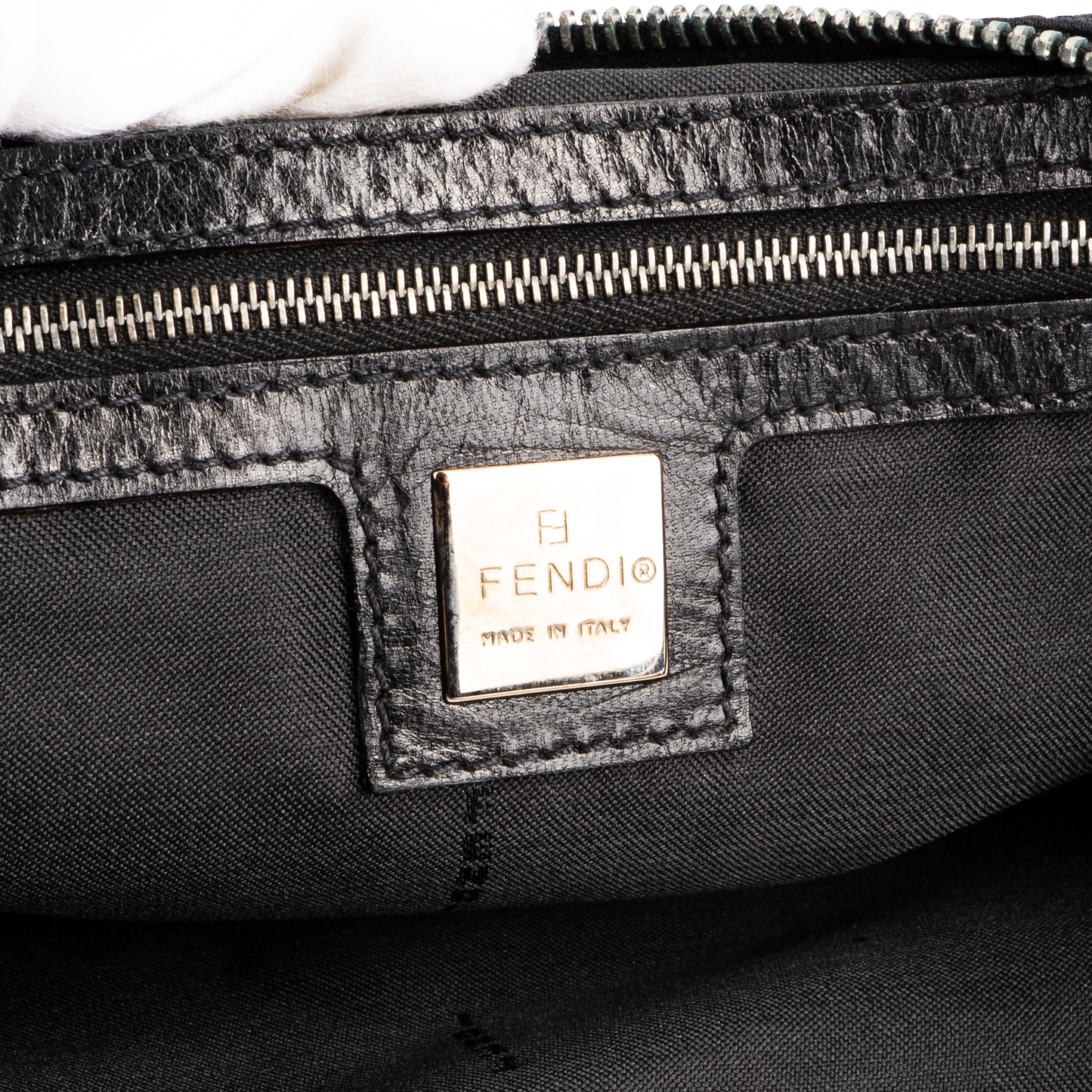 Fendi Black FF Buckle Croissant Bag