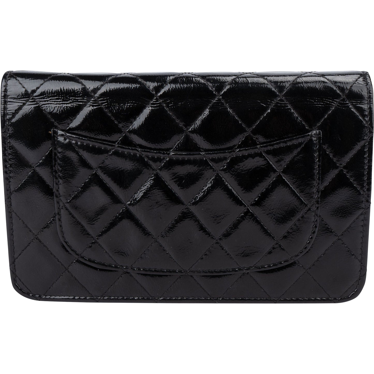 Chanel Quilted Patent Leather 2.55 Wallet On Chain Crossbody Bag