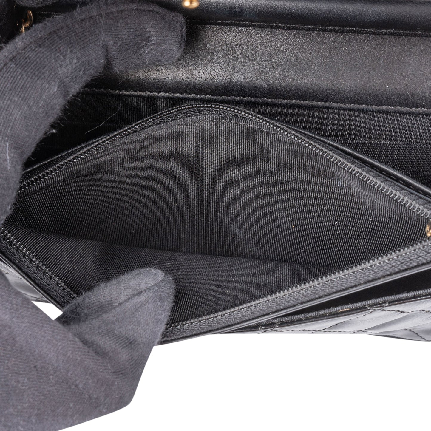 Chanel Quilted Patent Leather 2.55 Wallet On Chain Crossbody Bag