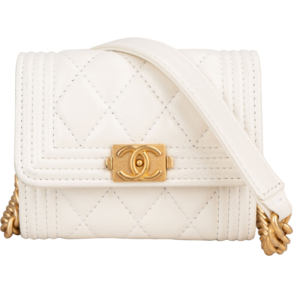 Chanel Quilted Lambskin Box Micro Single Flap Crossbody Bag
