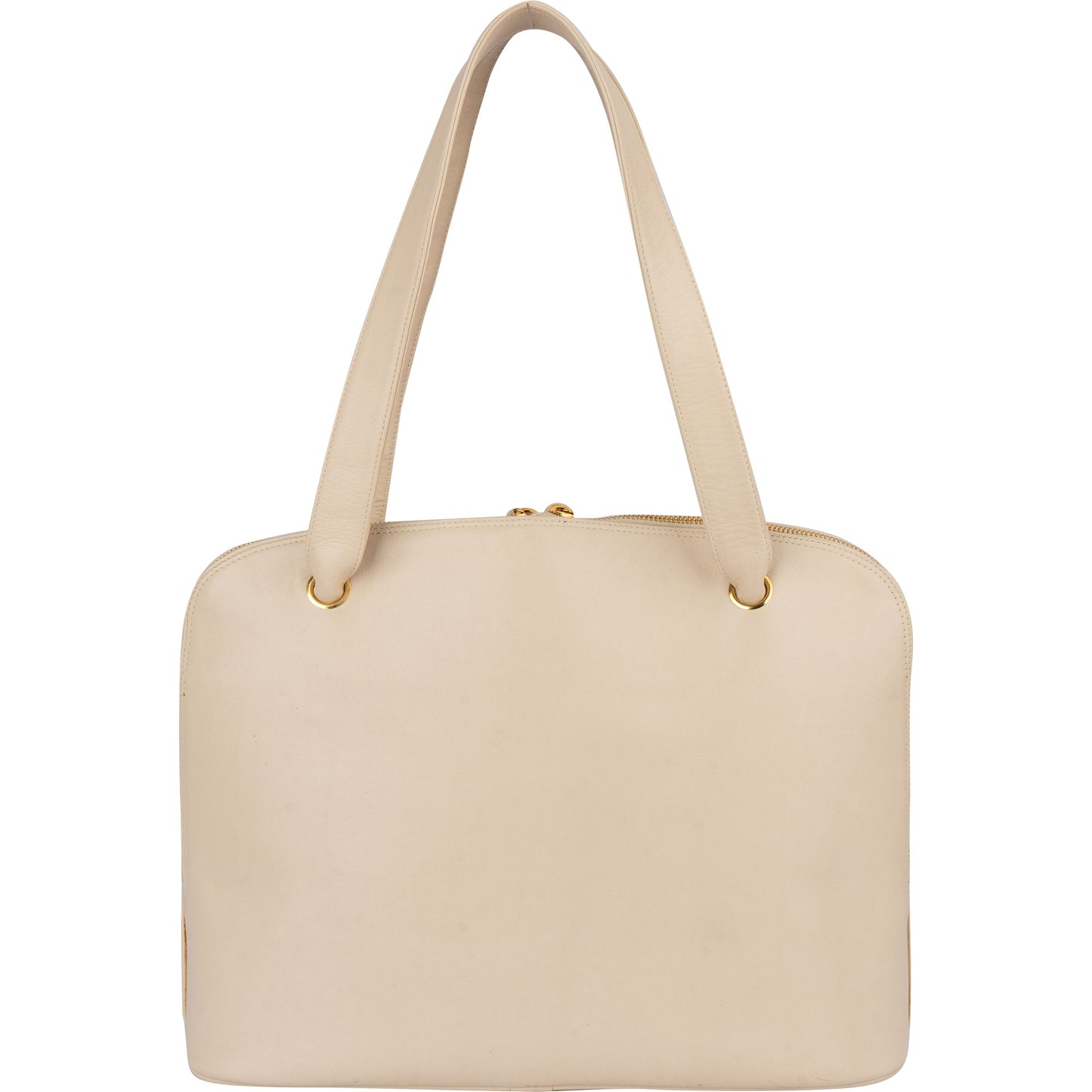Chanel White Leather CC Shoulder Bag
