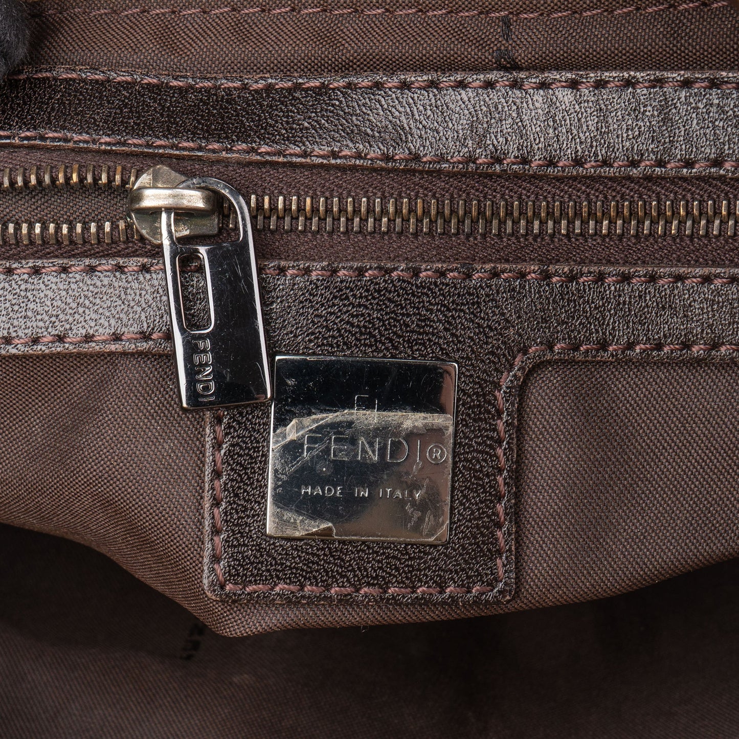 Fendi FF Monogram Baguette Buckle Handbag