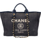 Chanel  Bleu Cotton Deauville Handbag