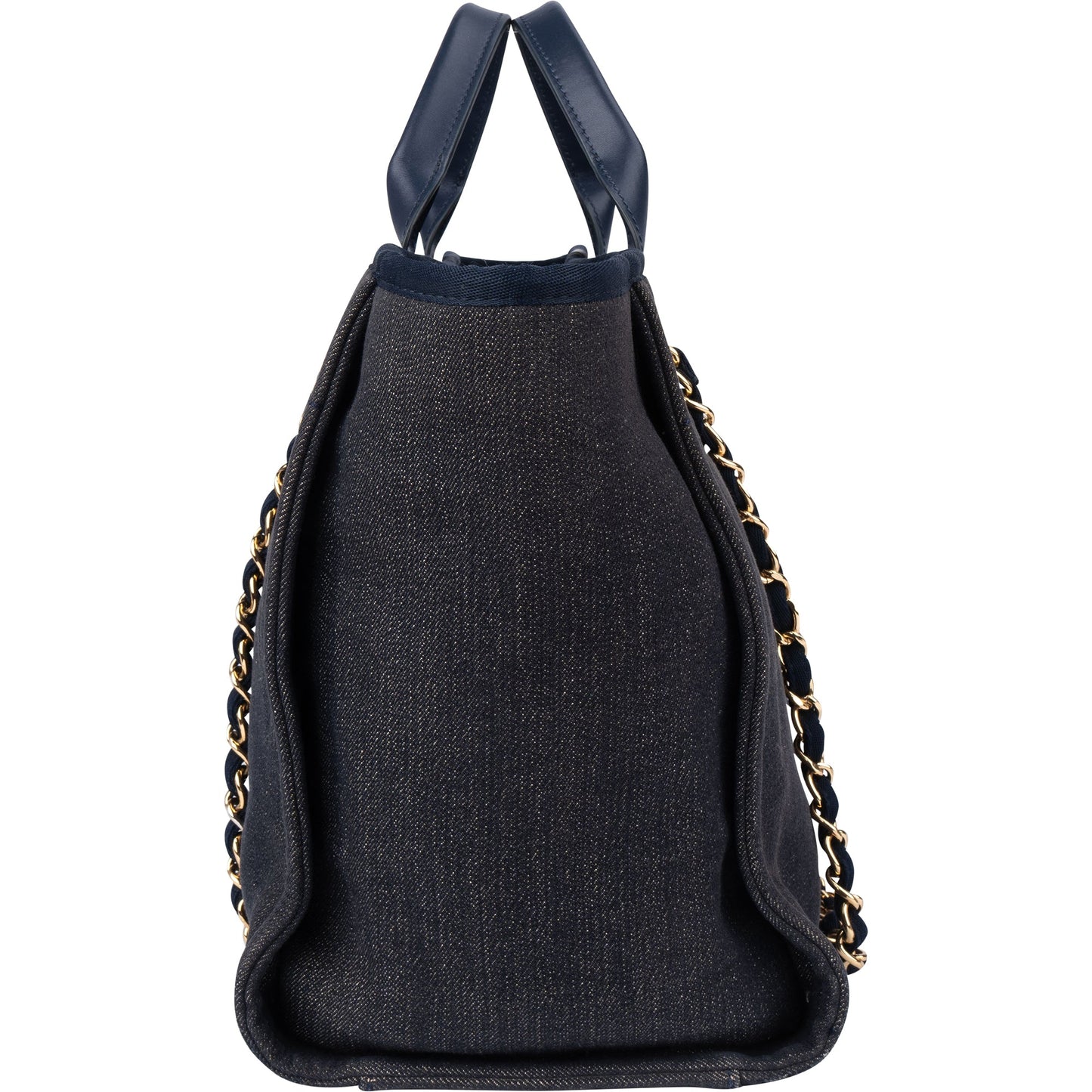 Chanel  Bleu Cotton Deauville Handbag
