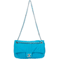 Chanel Quilted Turquoise Nylon Crossbody Single Flap Bag