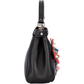 Fendi – Mini-Peekaboo-Handtasche aus schwarzem Leder mit Blumenmuster