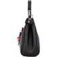 Fendi – Mini-Peekaboo-Handtasche aus schwarzem Leder mit Blumenmuster
