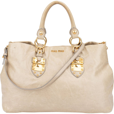 Miu Miu Classic Leather City Handbag
