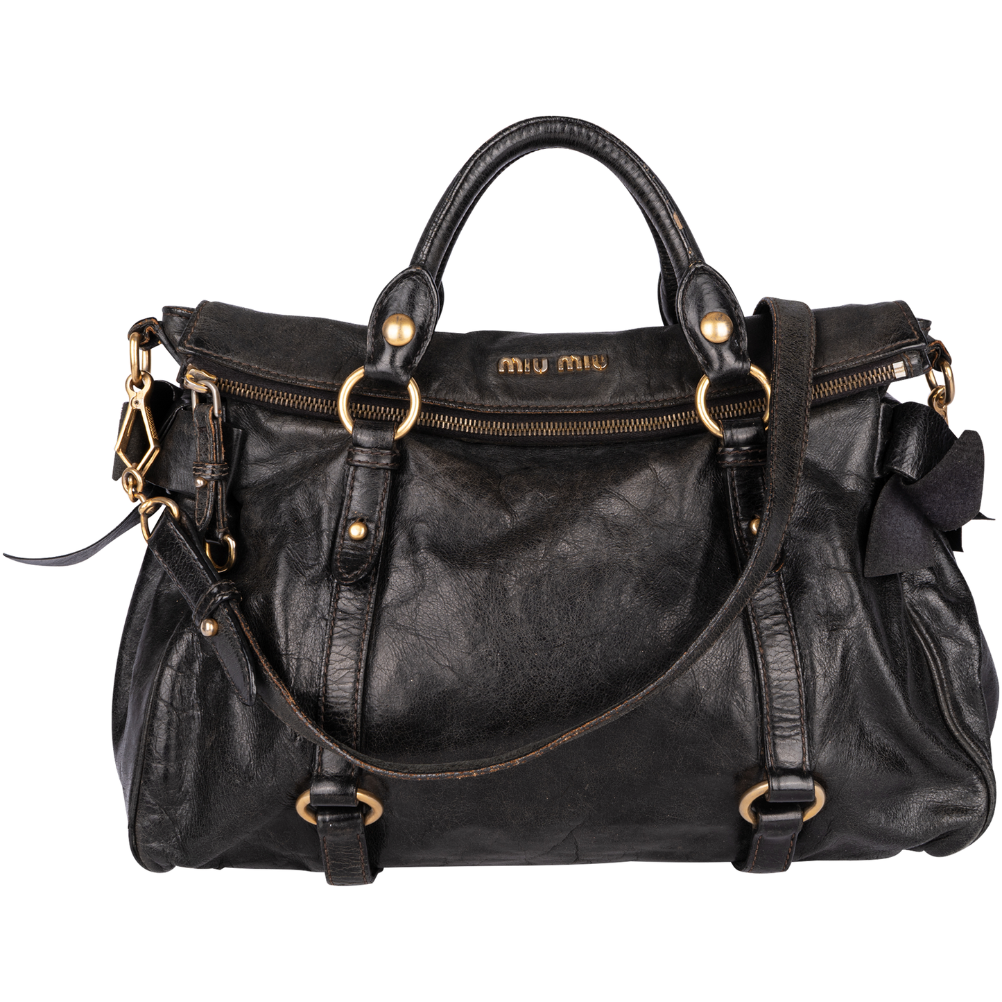 Miu Miu Vitello Lux Leather Two Way Handbag – vintage on friday