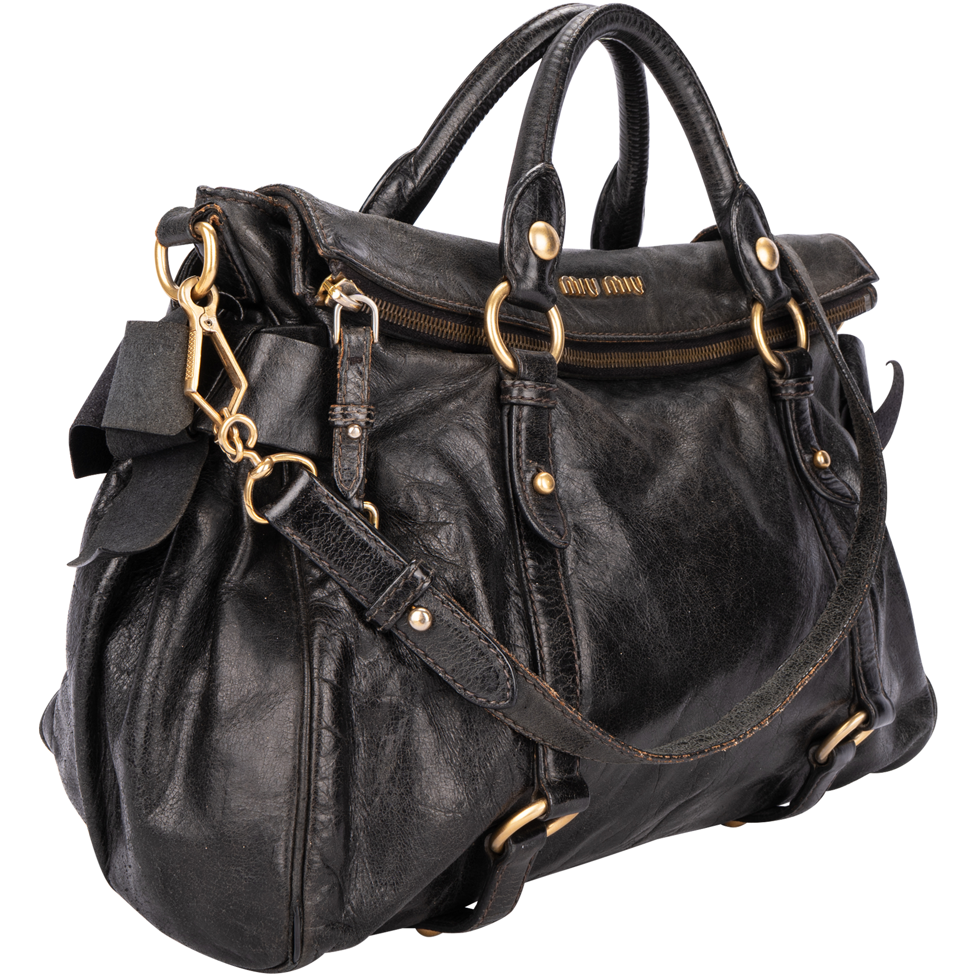 Miu Miu Vitello Lux Leather Two Way Handbag – vintage on friday