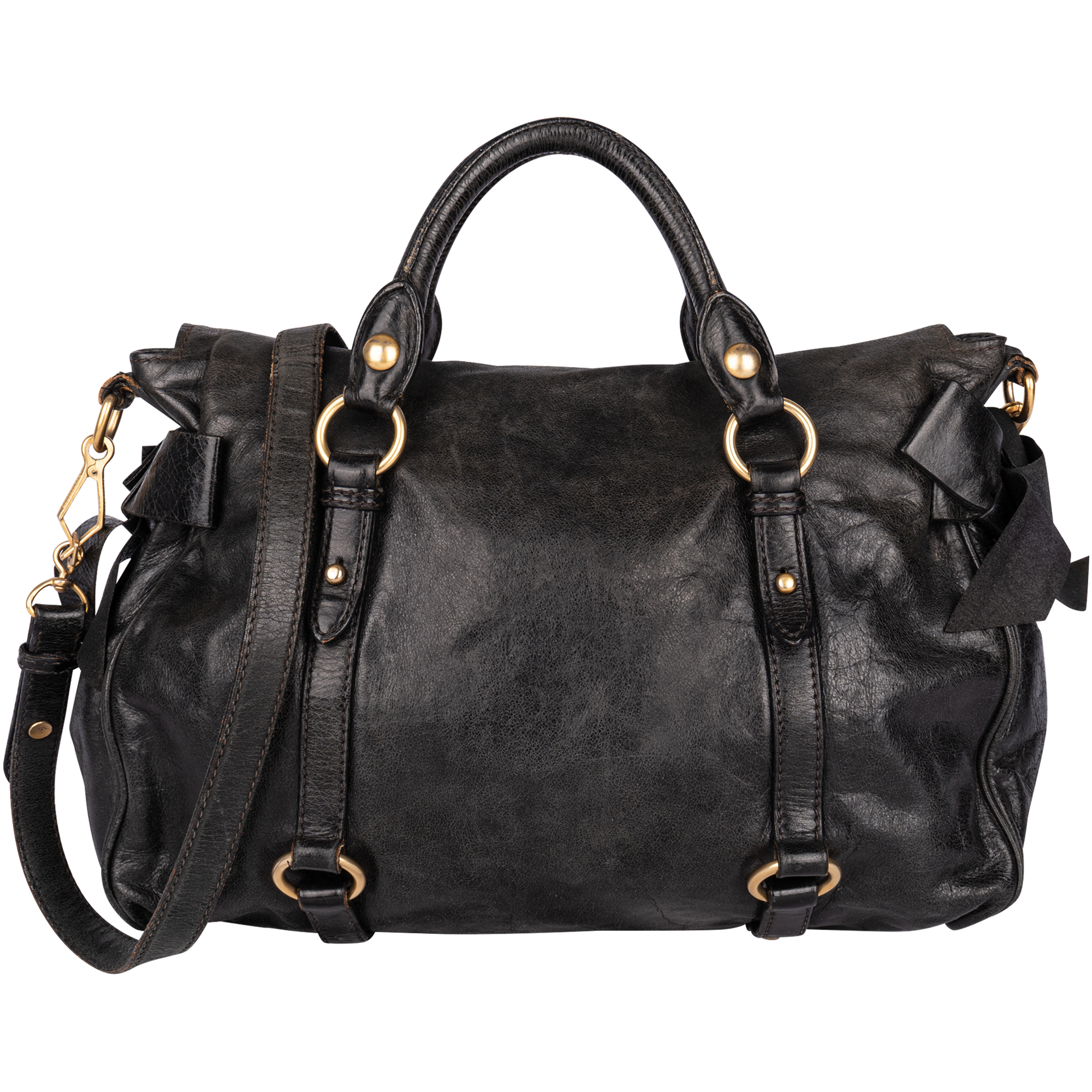 Miu Miu Vitello Lux Leather Two Way Handbag – vintage on friday