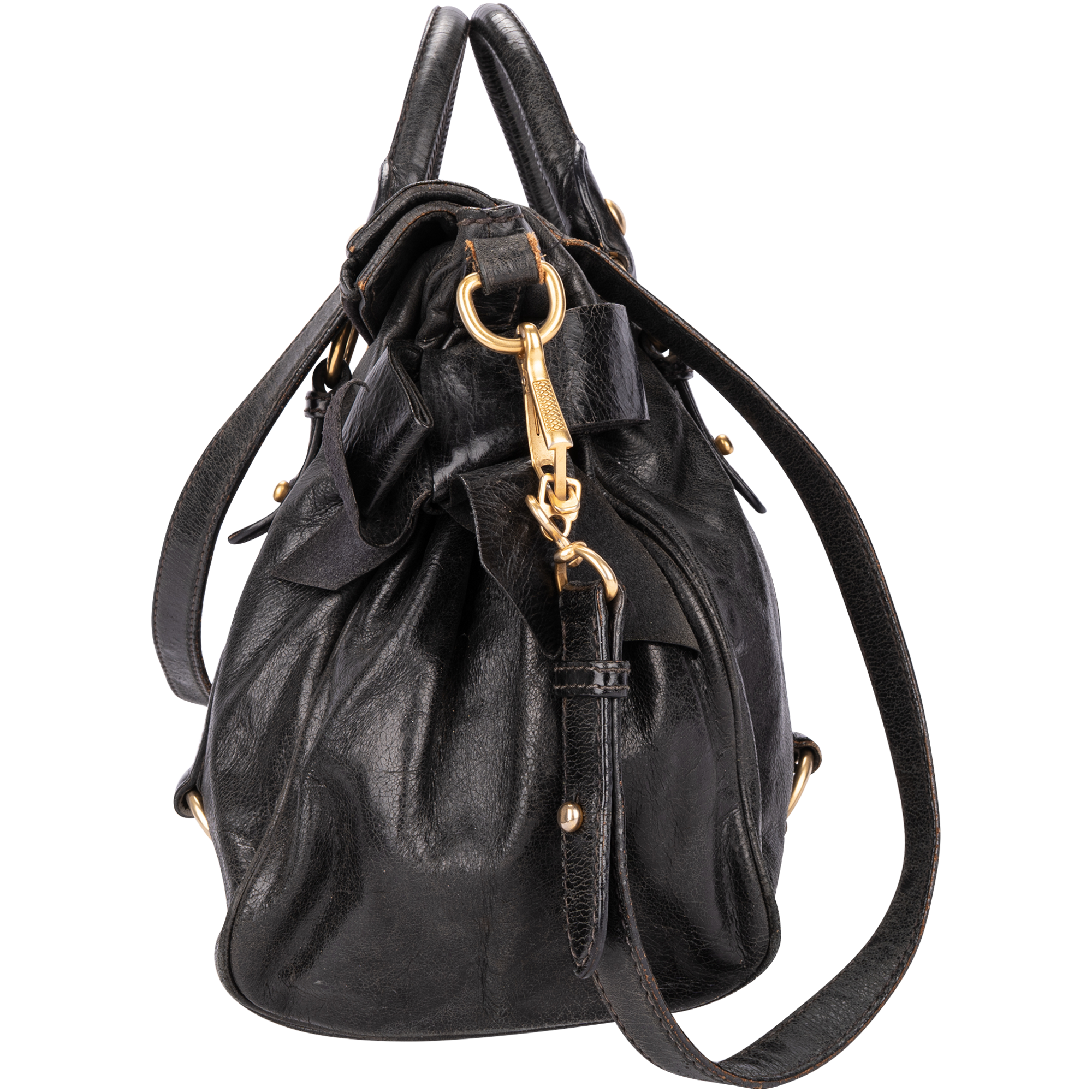 Miu Miu Vitello Lux Leather Two Way Handbag – vintage on friday