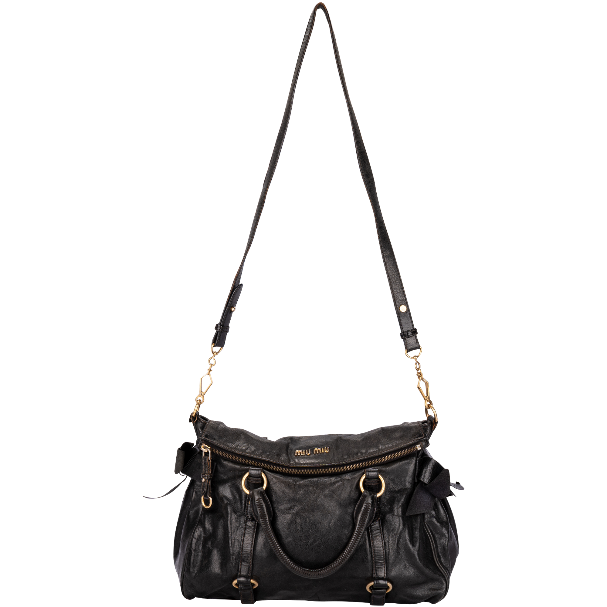 Miu Miu Vitello Lux Leather Two Way Handbag – vintage on friday