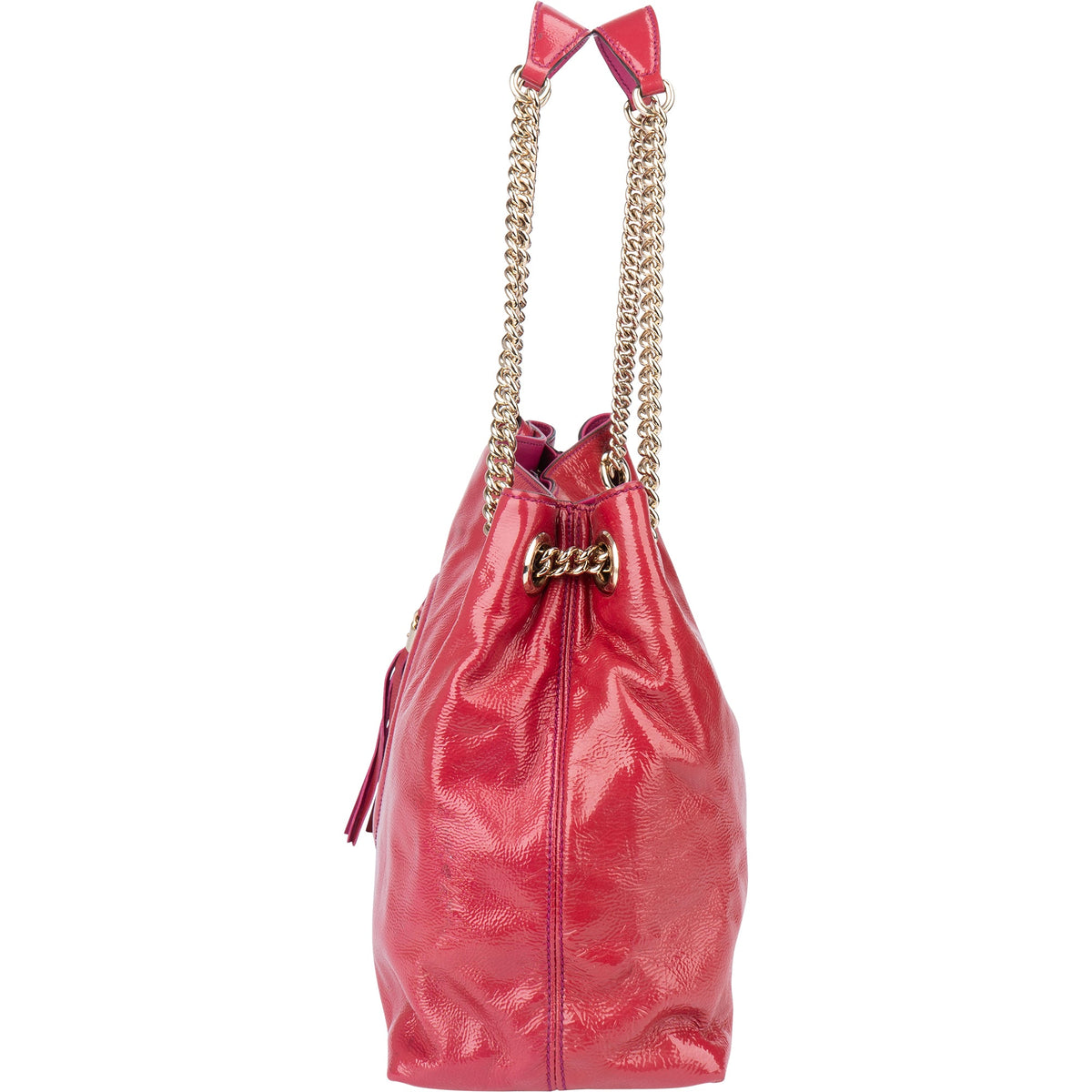 Gucci Pink Patent Leather GG Soho Shoulder Bag