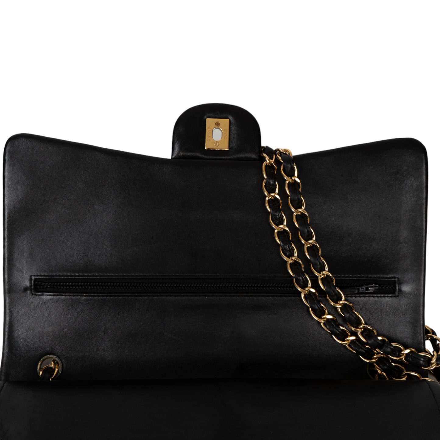 Chanel Quilted Lambskin Jumbo Double Flap Crossbody Bag