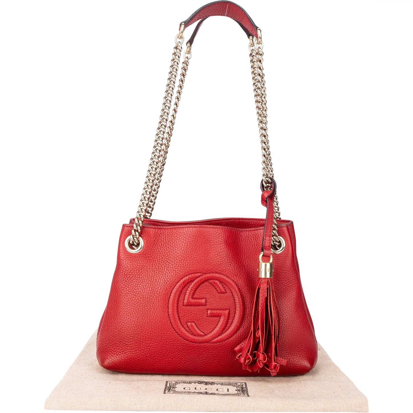 Gucci Rosso Leather GG Soho Crossbody Bag