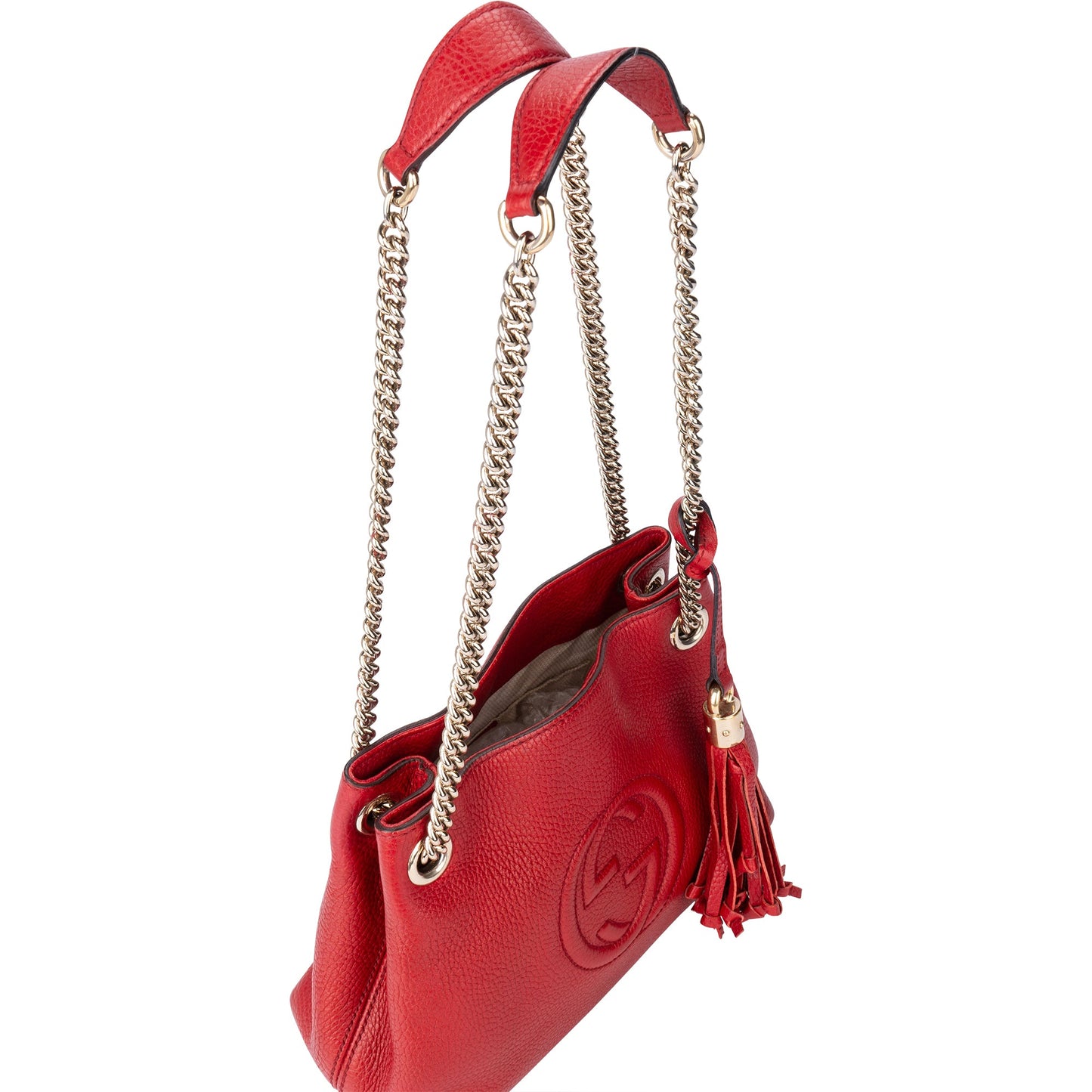 Gucci Rosso Leather GG Soho Crossbody Bag