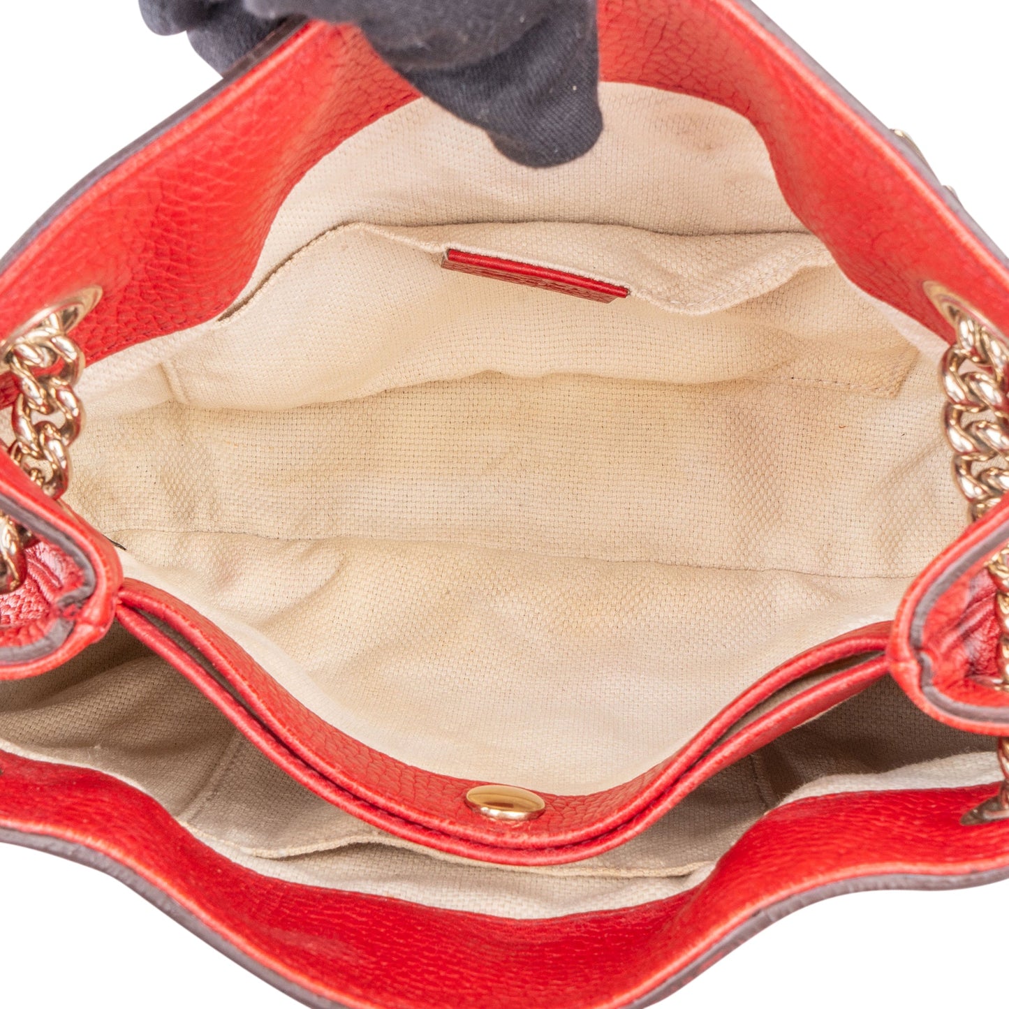 Gucci Rosso Leather GG Soho Crossbody Bag