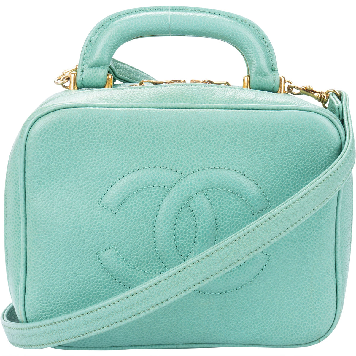 Chanel Caviar Leather CC Jewelry Crossbody Case