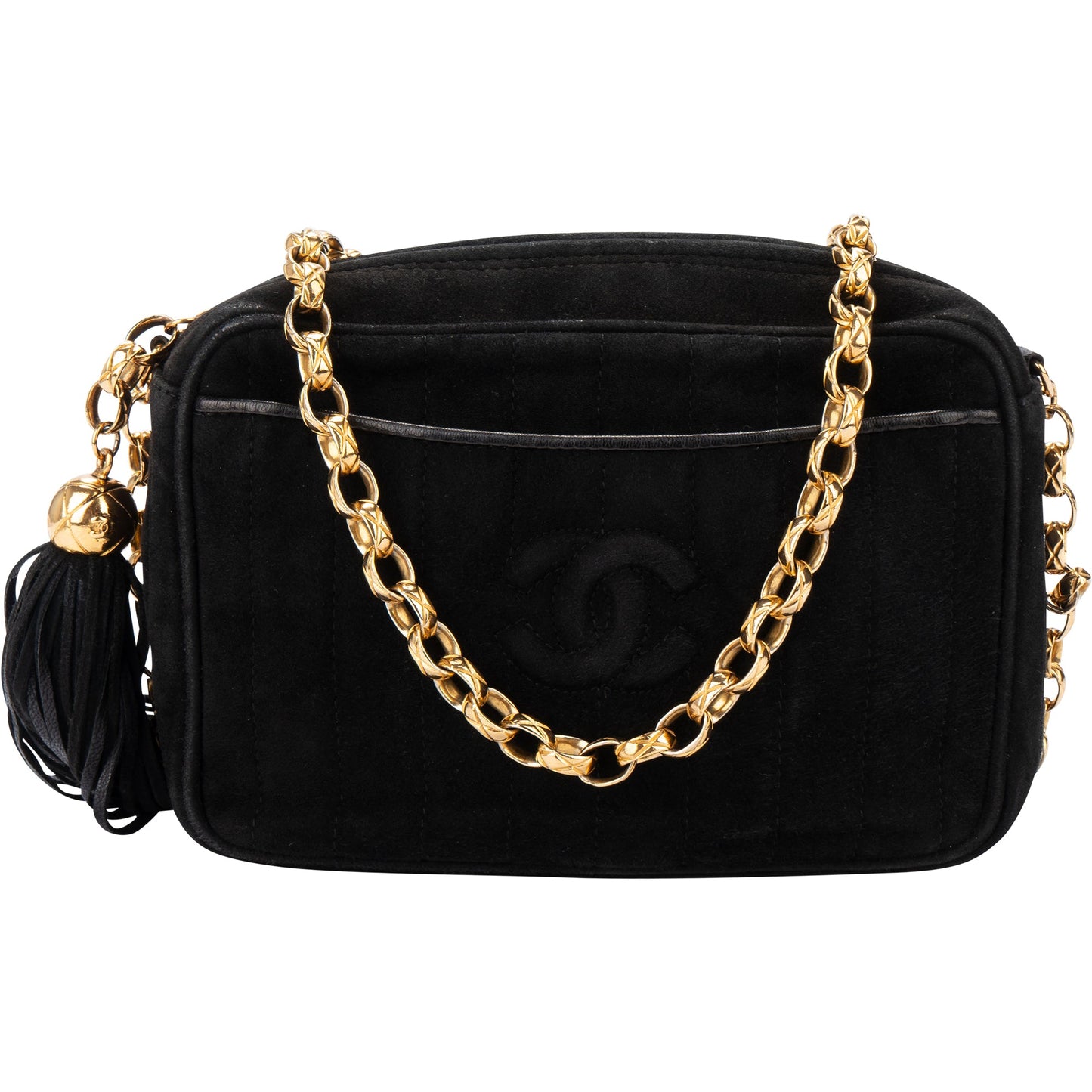 Chanel Stitching Suede Leather Camera Crossbody Bag