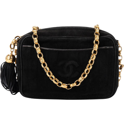 Chanel Stitching Suede Leather Camera Crossbody Bag