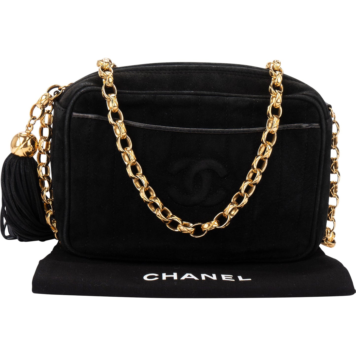 Chanel Stitching Suede Leather Camera Crossbody Bag