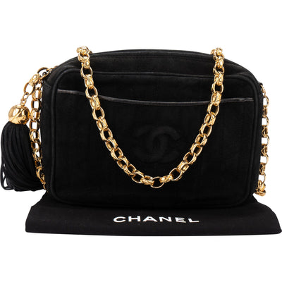 Chanel Stitching Suede Leather Camera Crossbody Bag