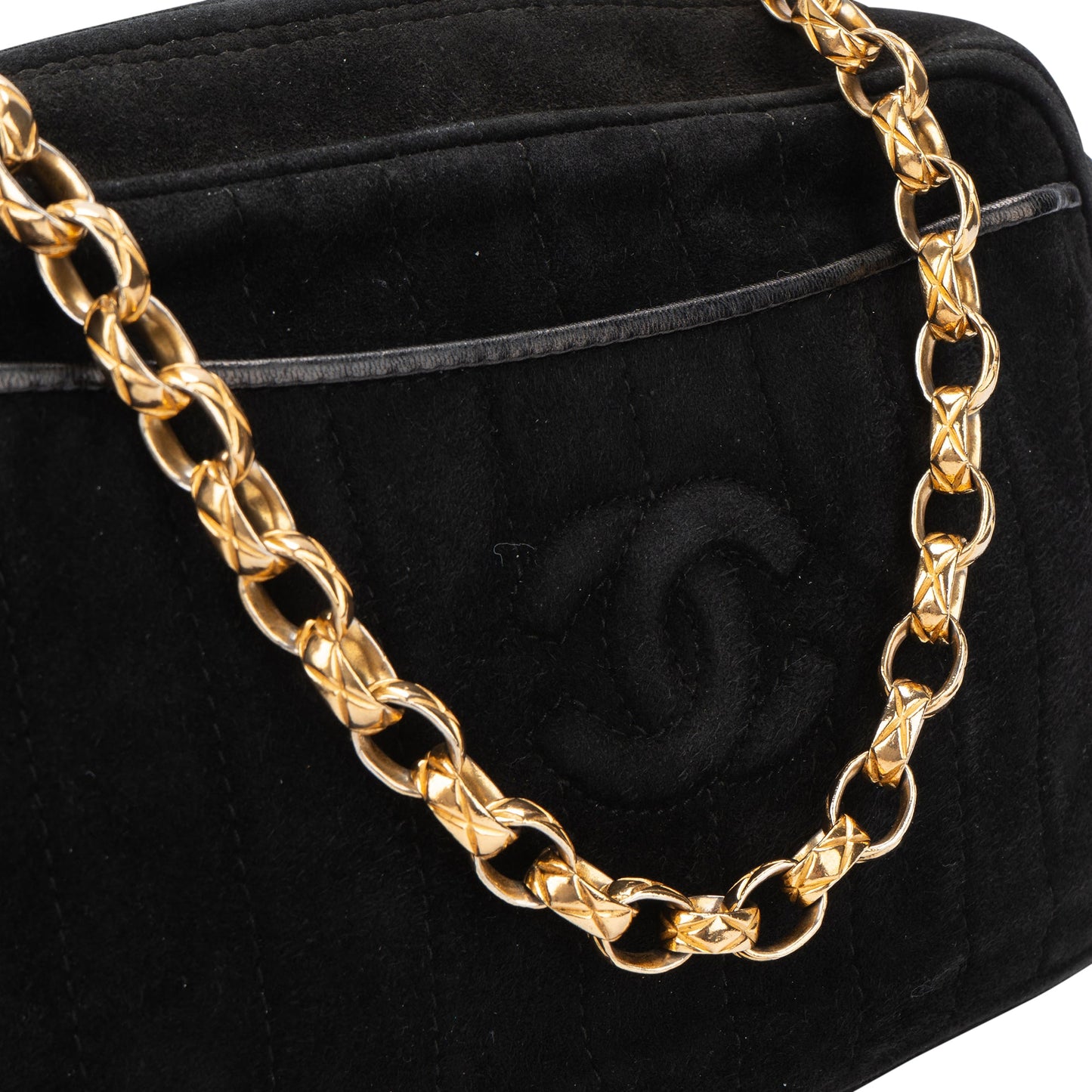 Chanel Stitching Suede Leather Camera Crossbody Bag