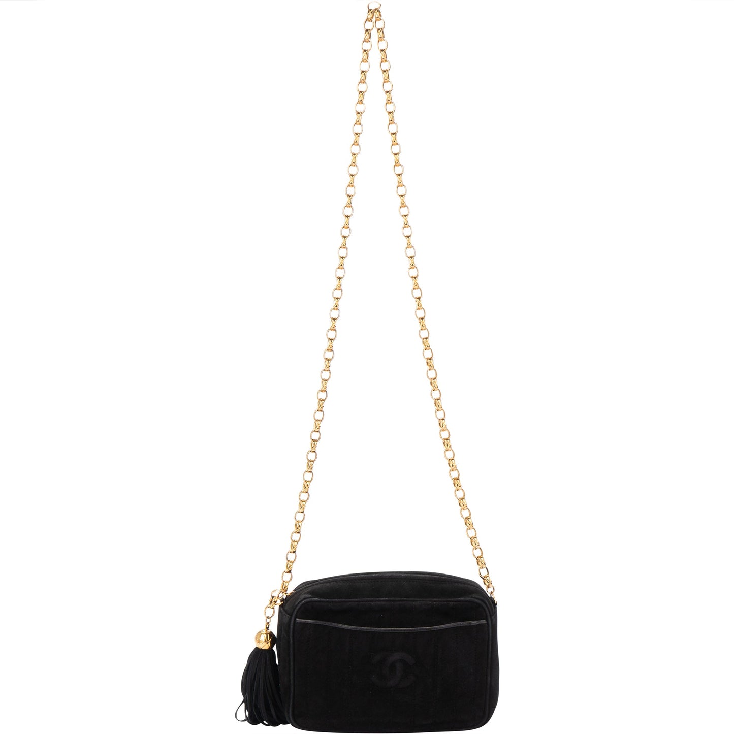 Chanel Stitching Suede Leather Camera Crossbody Bag