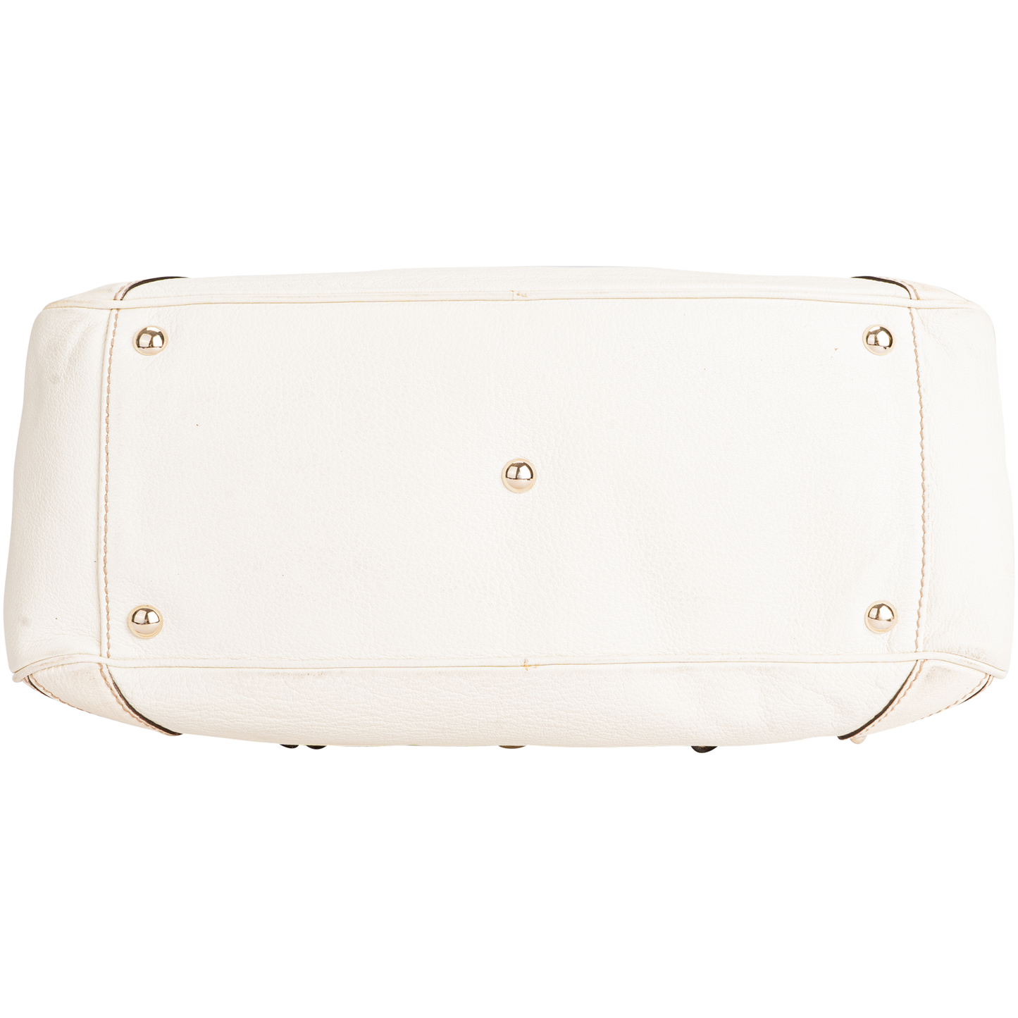 Gucci White Leather Horsebit Shoulder Bag