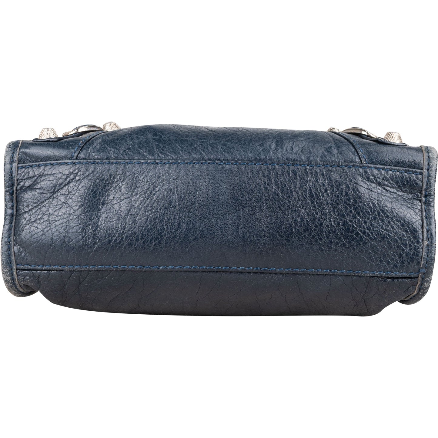Balenciaga Blue Leather Mini City Handbag