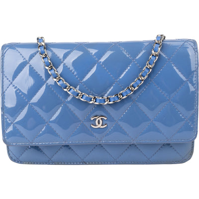 Chanel Quilted Patent Leather Wallet On Chain Crossbody Bag