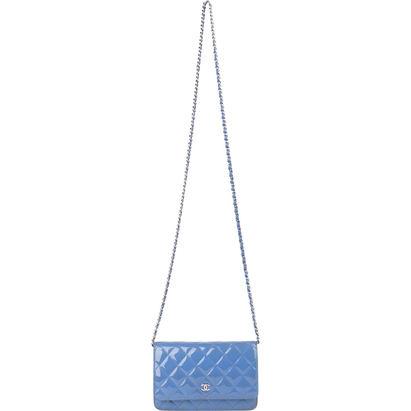 Chanel Quilted Patent Leather Wallet On Chain Crossbody Bag