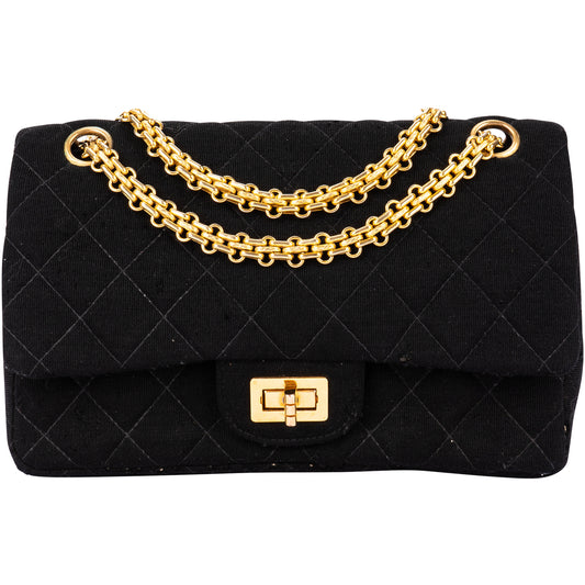 Chanel 2.55 Black Velvet Double Flap Bag