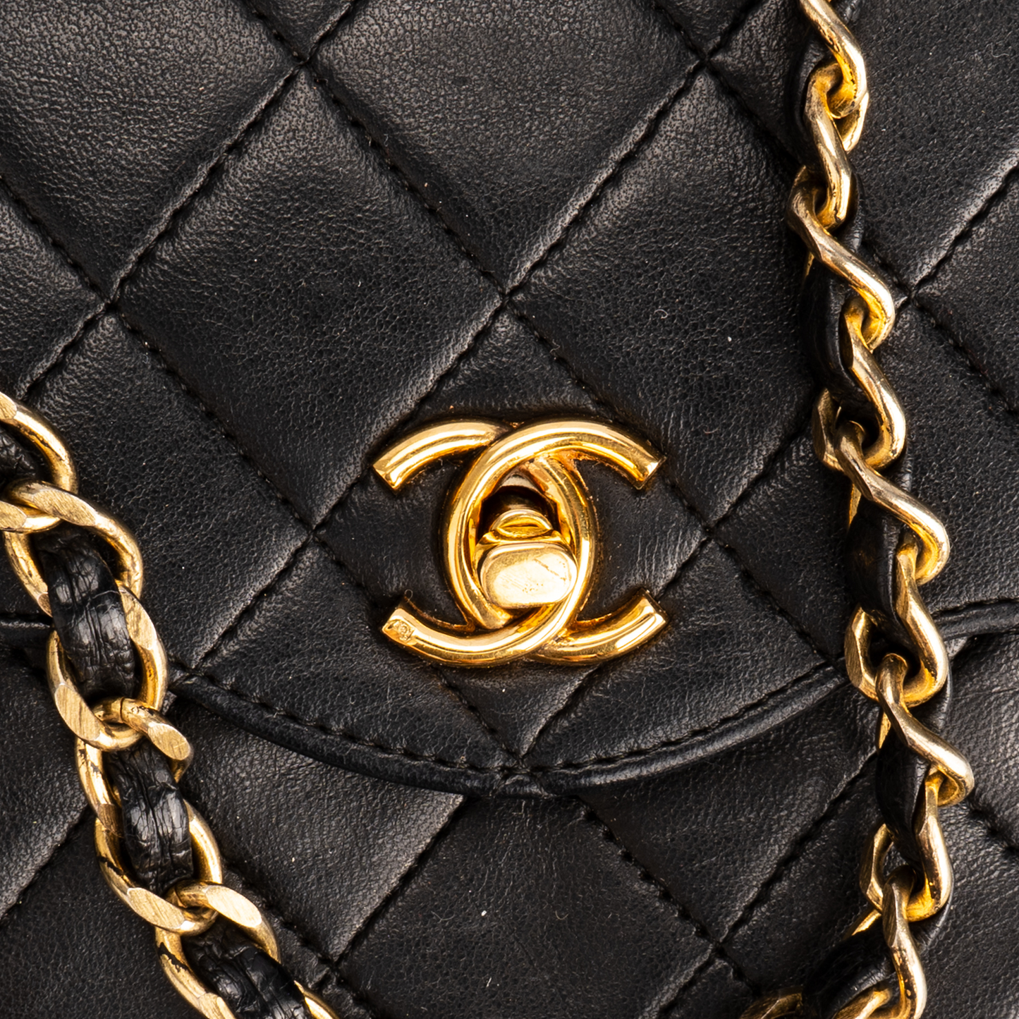 Chanel Quilted Lambskin 24K Gold Single Flap Shoulder Bag