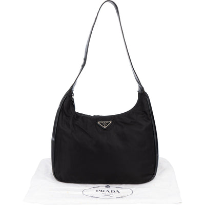 Prada Black Nylon Triangle Shoulder Bag