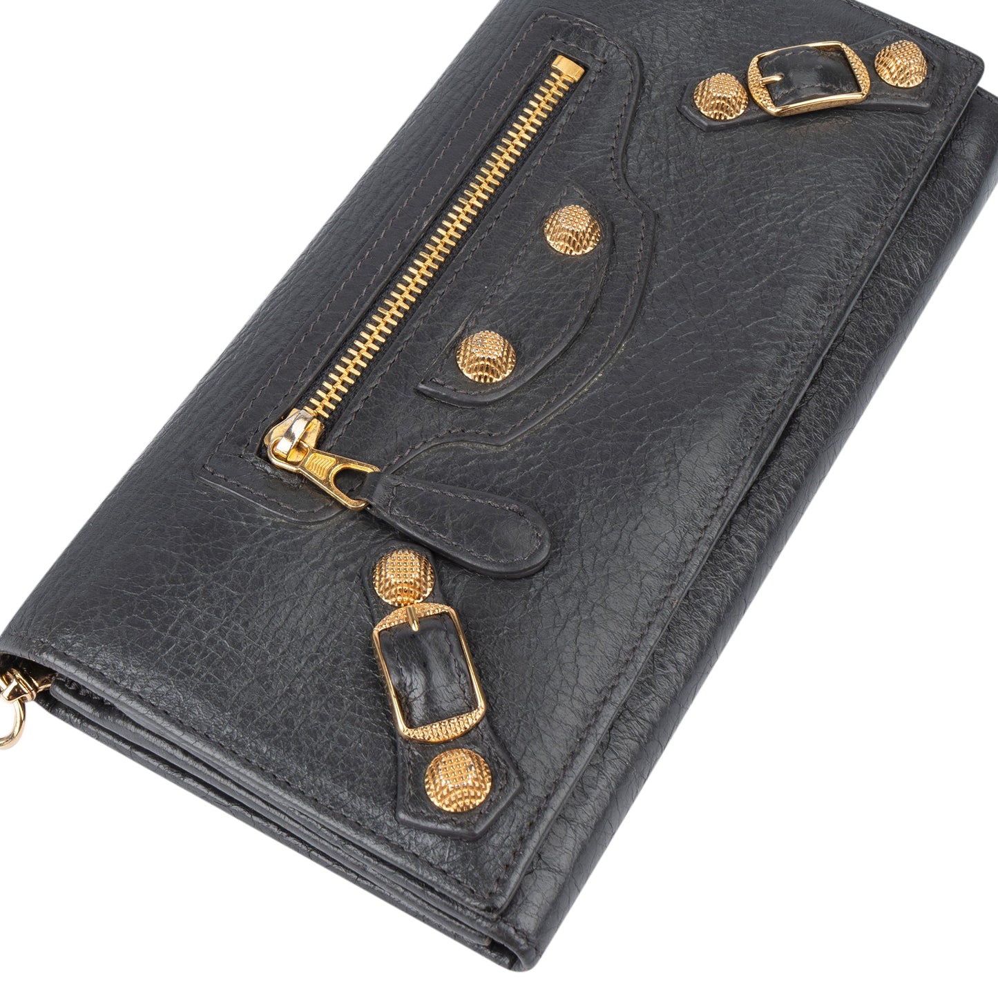 Balenciaga Grey Leather Wallet Handbag