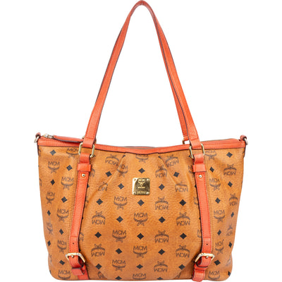 MCM Visetos Monogram Shopper Shoulder Bag