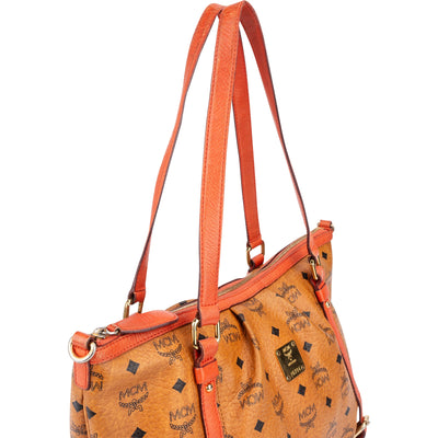 MCM Visetos Monogram Shopper Shoulder Bag