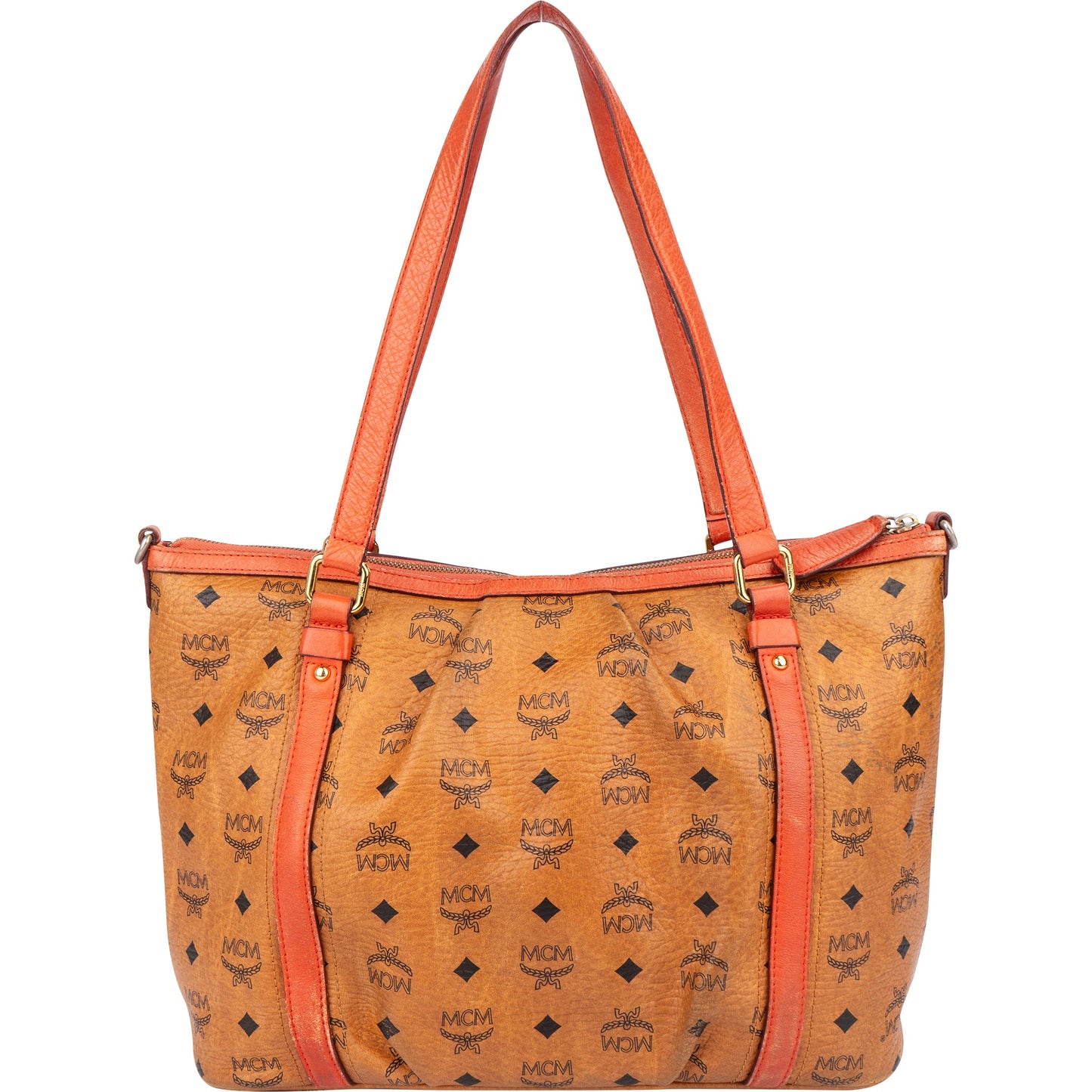 MCM Visetos Monogram Shopper Shoulder Bag