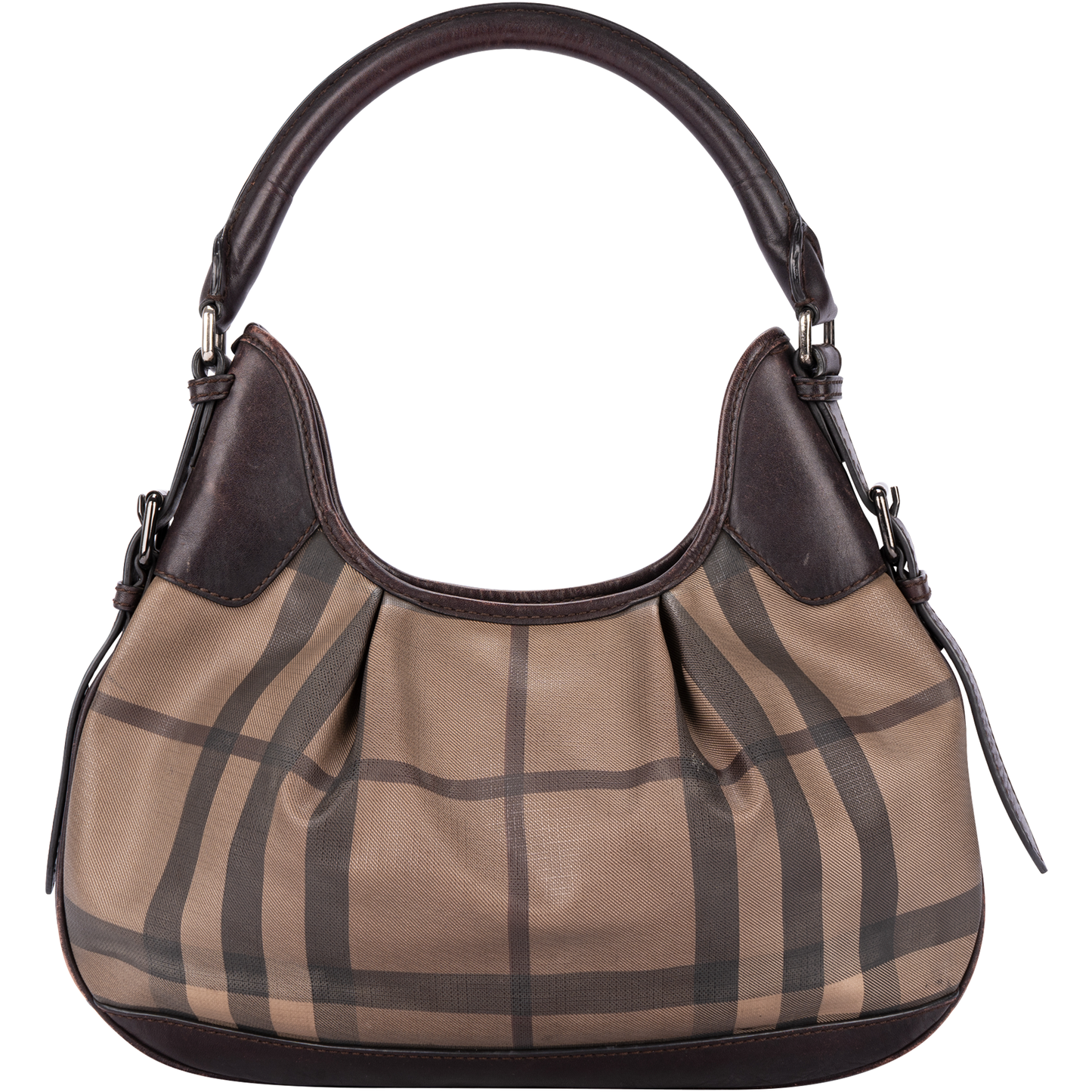 Burberry Smoked Check Brooklyn Hobo Shoulder Bag